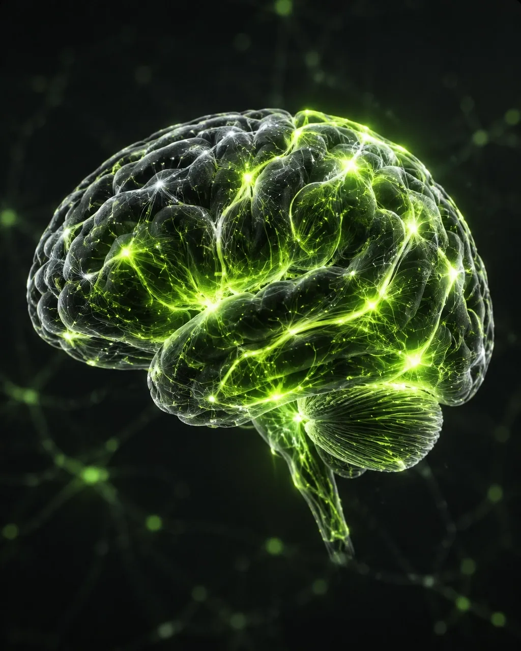 Scientific visualization of neural pathways in a human brain